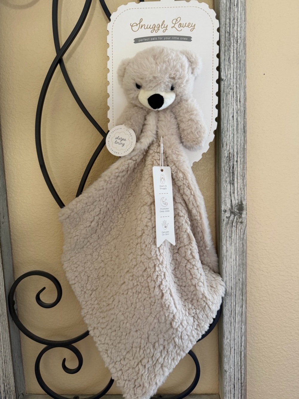 Beige Teddy Security Blanket for Kids